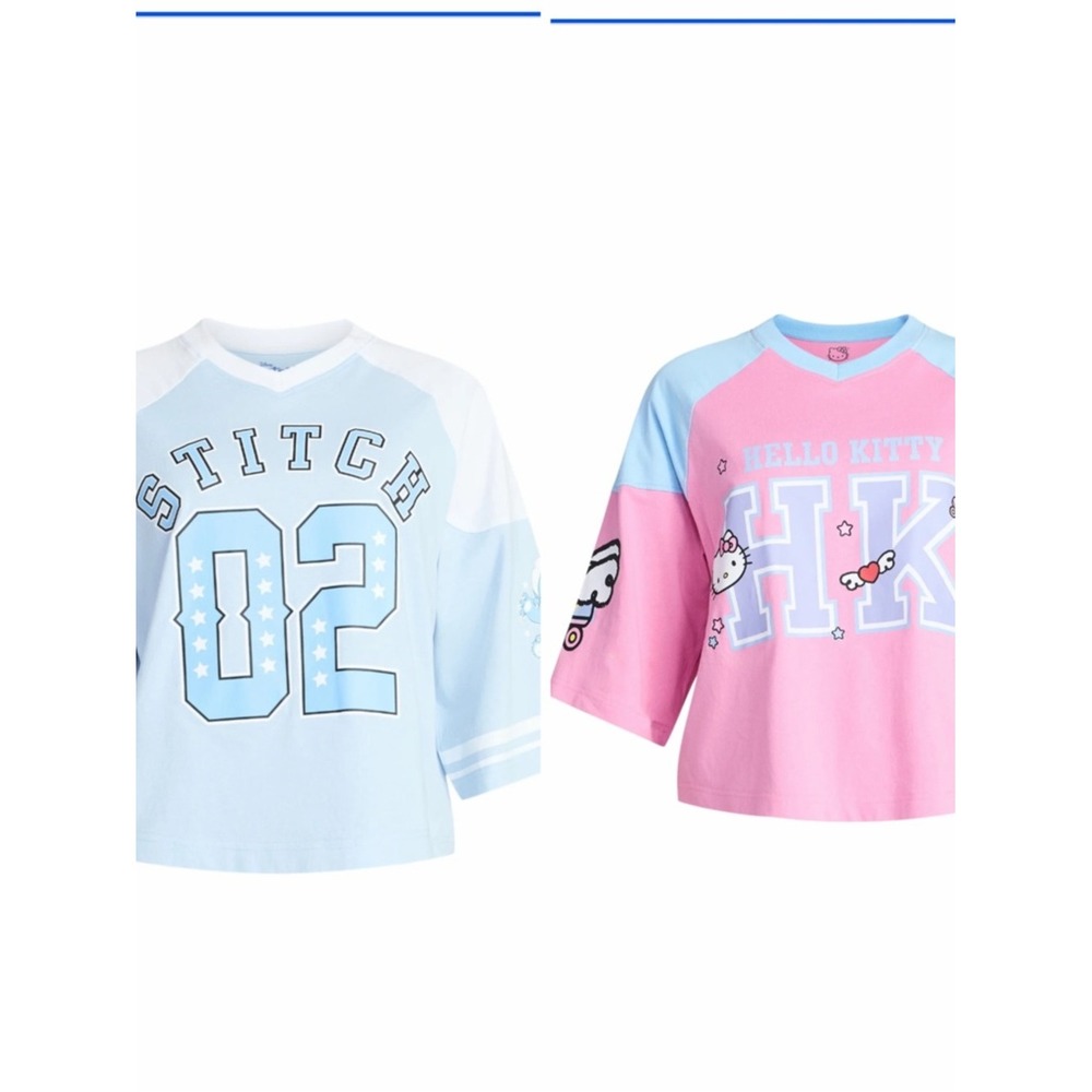 Hello Kitty Pink & stitch Short Sleeve Top